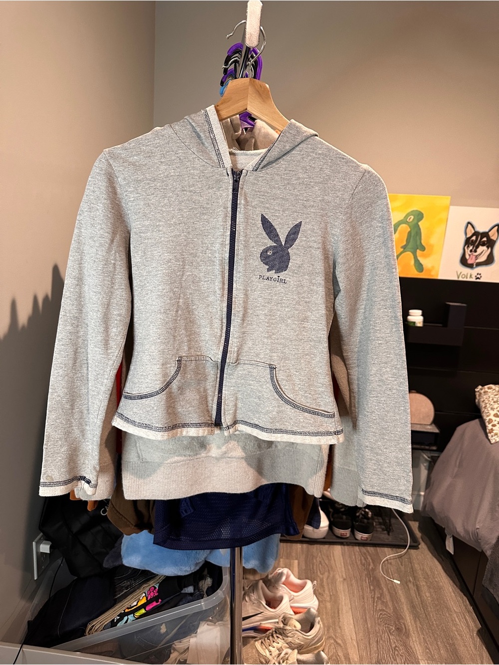 Playboy Playgirl Women’s Vintage Zip-Up Hoodie Size XS No Tag Pre-Owned